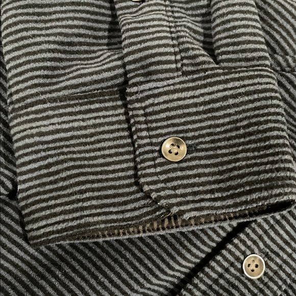 NWT St. John's Bay Classic Fit Navy Blue Striped Shirt Jacket - Picture 5 of 5